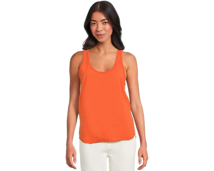 Хлопковый топ Mod-o-doc с круглым вырезом и фигурным подолом