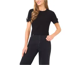 Топ CeCe с короткими рукавами и бантами на рукавах из трикотажа