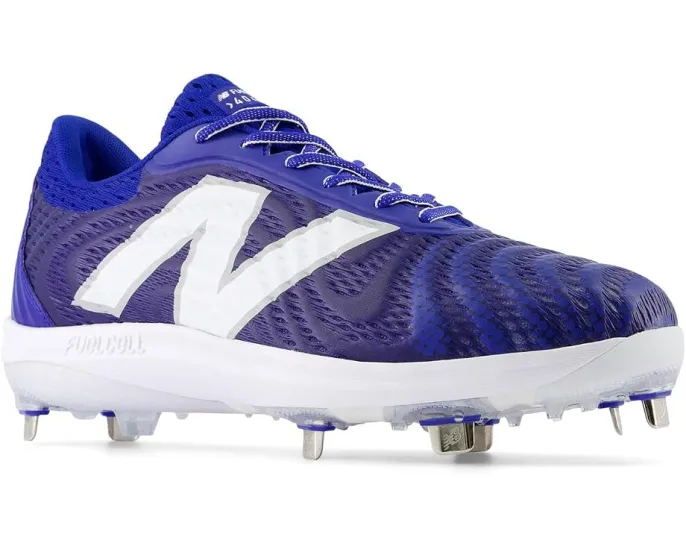 Бейсбольные бутсы New Balance FuelCell 4040 v7 с металлическими шипами синие с белым