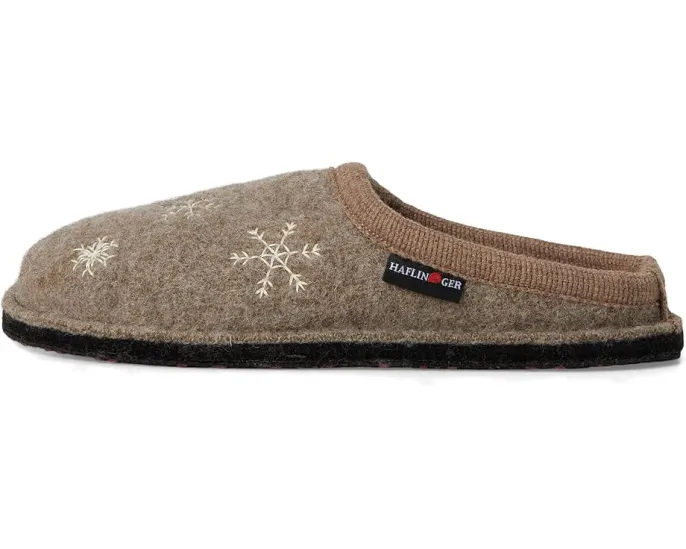 Тапочки Haflinger Snowman с вышивкой снежинок