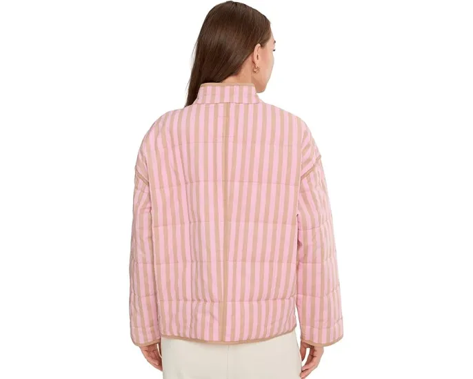 Куртка с квадратной стежкой и накладными карманами из хлопка и вискозы Avec Les Filles