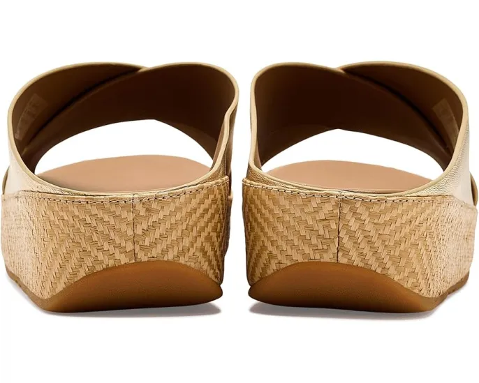 Сандалии Lulu Lux Cross Slides с переплетением из кожи и платформой от FitFlop