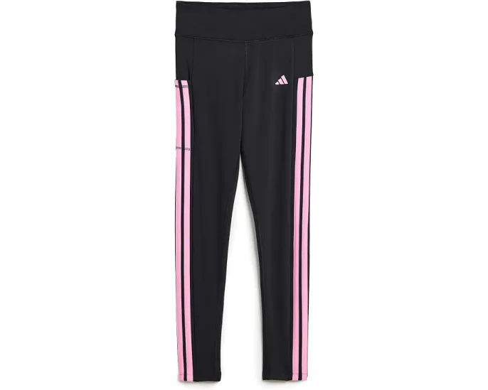 adidas Леггинсы для детей с отрезным поясом тремя полосками и карманом для телефона