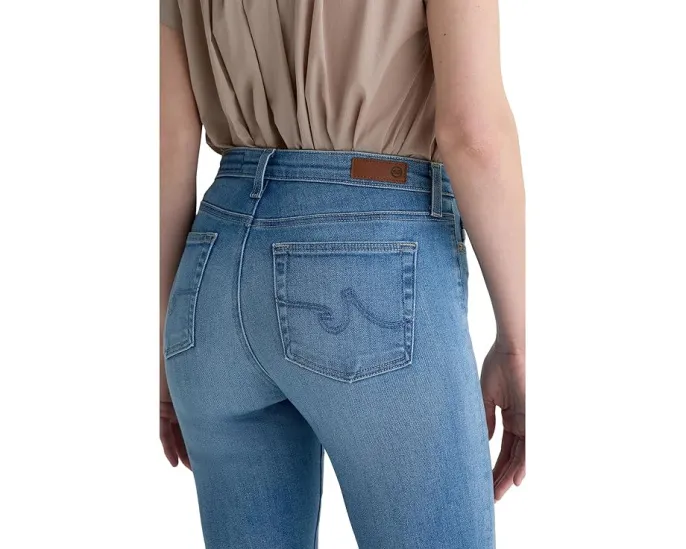 Джинсы AG Jeans Mari с завышенной талией и прямым укороченным кроем в цвете Atlantis