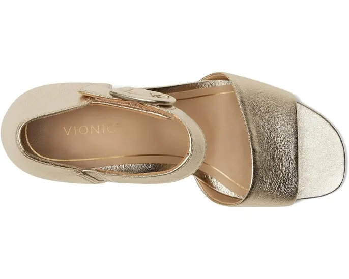 Сандалии VIONIC Chardonnay Ankle Straps на квадратном каблуке с поддержкой свода стопы