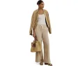 Striped Linen Wide-Leg Pants