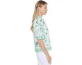 CeCe топ Cotton Sateen Hidden Placket из хлопкового сатина