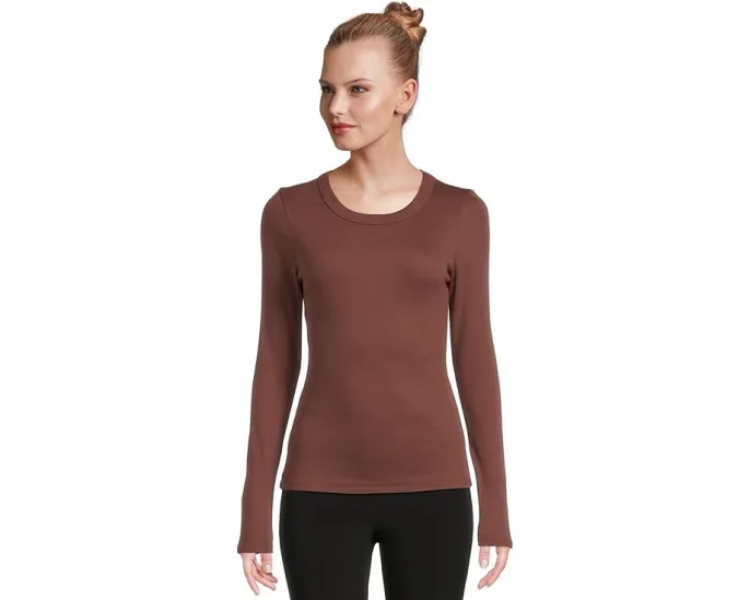 Футболка Michael Stars Zola с длинным рукавом и ребристым воротом