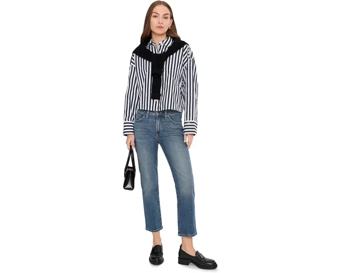 Джинсы Madewell Jules Slim Boyfriend In Concho Wash с завышенной талией и прямым кроем