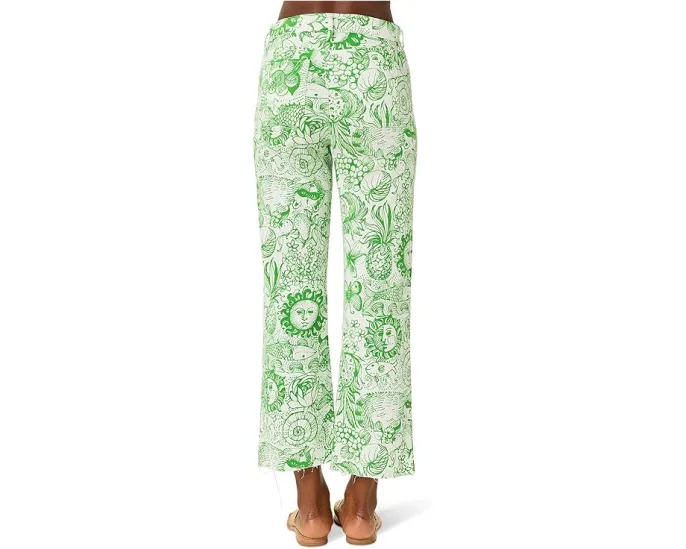 Джинсы кроп с завышенной талией Lilly Pulitzer Harleen и расклешенным низом