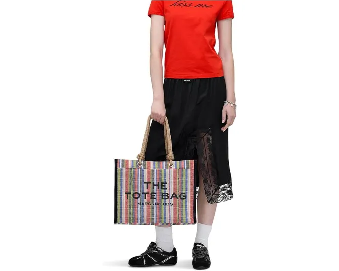Большая сумка-тоут Marc Jacobs из полосатой сетки