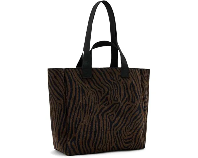 Сумка-тоут AllSaints Izzy Zebra East/West из полиэстера с принтом зебра