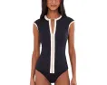 Seafolly Солнцезащитный топ Bandwave Cap Sleeve Sunvest