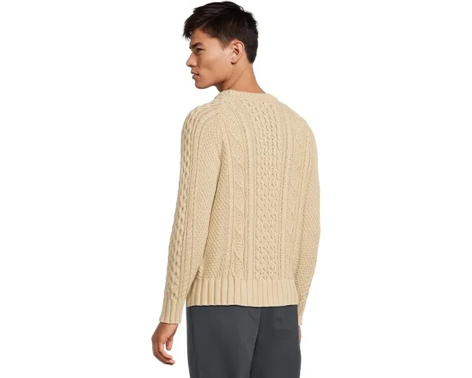 Хлопковый свитер Signature Cotton Fisherman с аутентичной вязкой и облегающим кроем