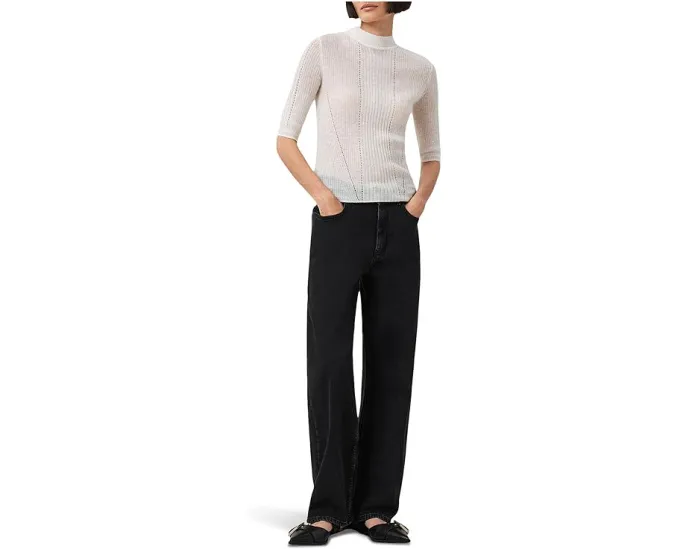 Топ AllSaints Filippa с воротником стойкой и короткими рукавами