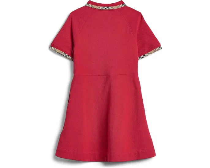 Платье Burberry Kids Romola с воротником поло и клетчатой отделкой