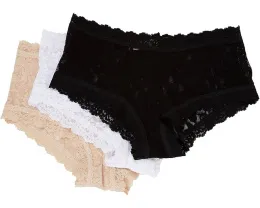 Hanky Panky Комплект из 3 шорт-плавок Signature Lace с кружевом и хлопковой ластовицей