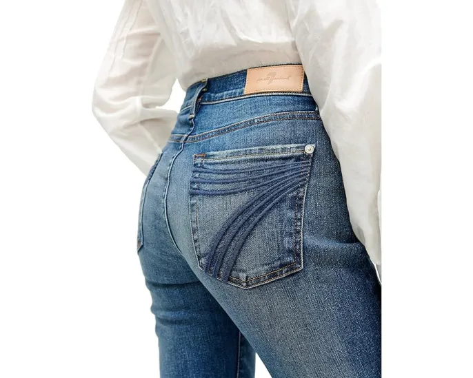 Джинсы 7 For All Mankind Tailorless Dojo из денима Luxe Vintage с эффектом поношенности