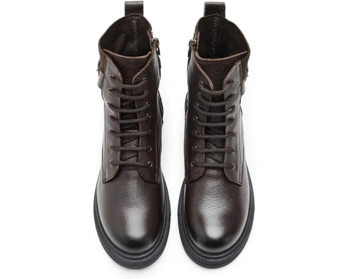 Spring Step Urbanattire кожаные полусапожки в байкерском стиле с молнией и пряжкой