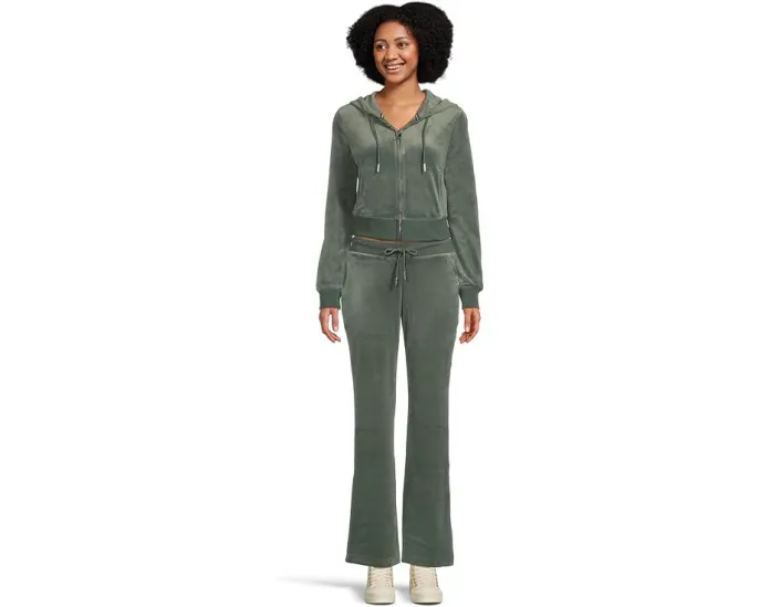 Вельветовые брюки Juicy Couture с резинкой на поясе и шнурком