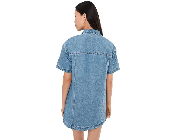 Blank NYC платье Easy Goer Denim Dress из денима с короткими рукавами