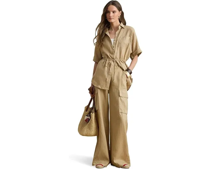 Брюки-карго широкие Льняные Linen Wide-Leg Cargo Lauren Ralph Lauren
