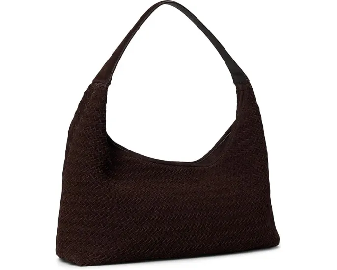 Сумка Madewell Slouchy Shoulder Bag Suede Woven с плетеной текстурой и карманом на молнии