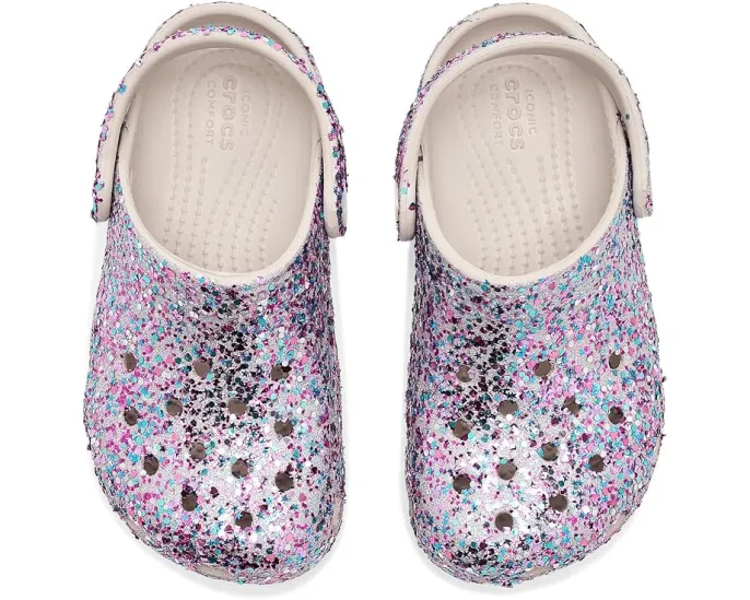 Crocs Classic Glitter Clogs блестящие сабо для малышей