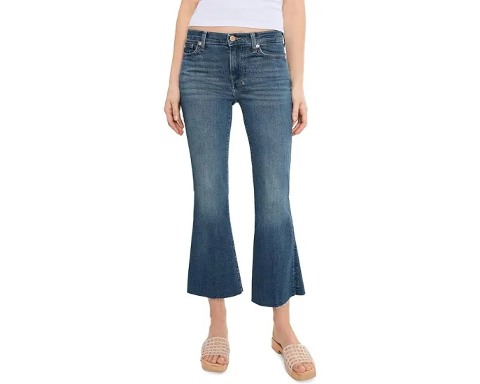 Джинсы 7 For All Mankind Cropped Dojo с широкими укороченными штанинами