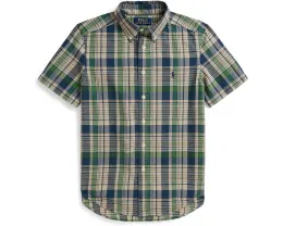 Клетчатая хлопковая рубашка Polo Ralph Lauren для детей белая