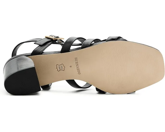 Сандалии Bernardo Novi с обёртывающими ремешками на изогнутом каблуке