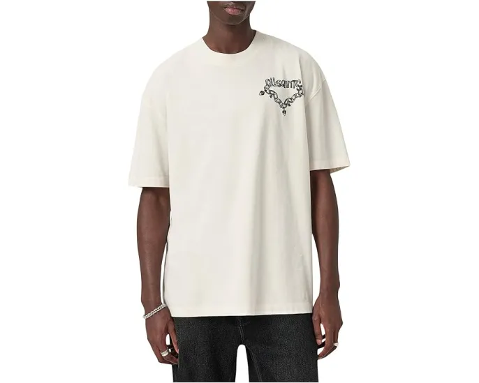 Футболка AllSaints Drip Short Sleeve Crew с графическим принтом и цепями