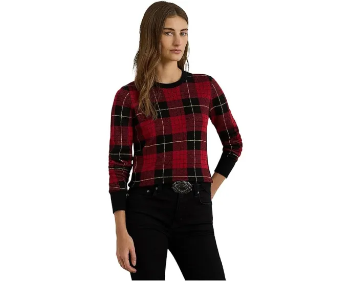 Свитер Lauren Ralph Lauren в клетку из смеси хлопка и модала