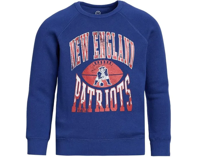 Футболка Junk Food Clothing Kids с длинным рукавом и принтом New England Patriots для детей