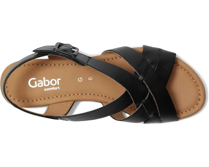 Босоножки Gabor 62.794 на танкетке с застежками на пряжках