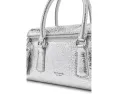 Мини сумка Kate Spade New York из металлизированной кожи с тисненым логотипом