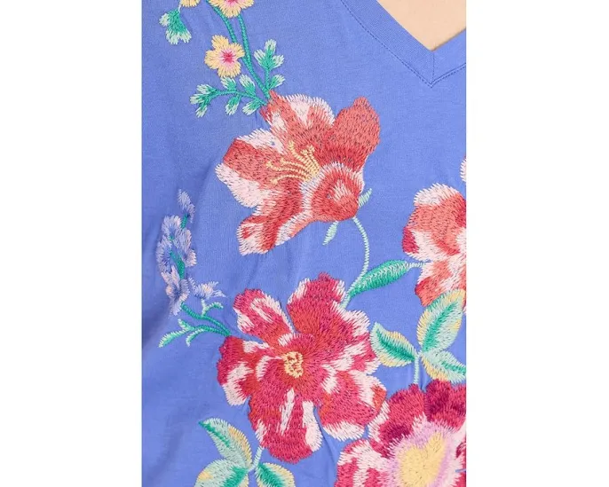 Футболка Raw Hem V Neck с принтом Celiora Johnny Was