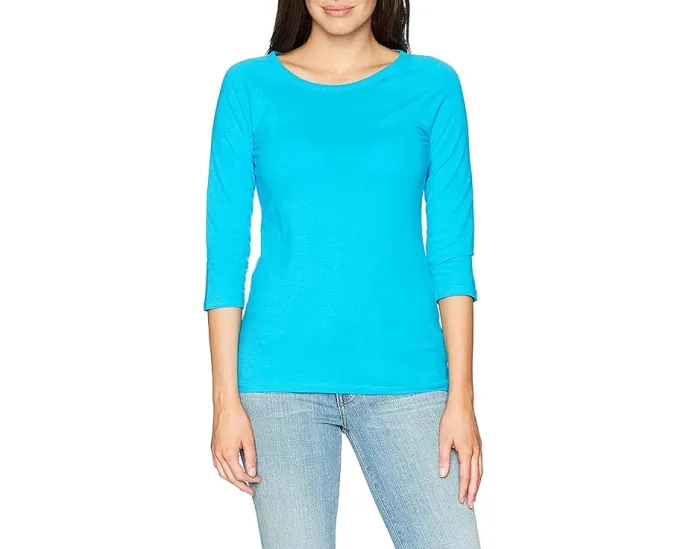 Футболка Stretch Cotton Raglan Sleeve Tee Hanes с рукавом реглан