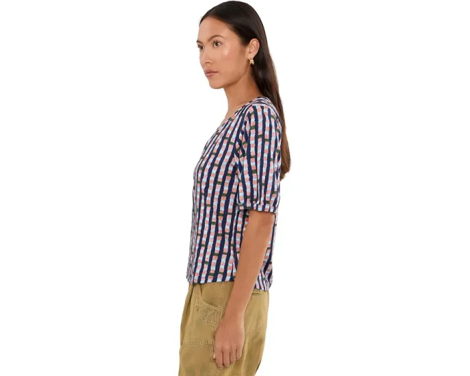 NIC+ZOE футболка V-образным вырезом Reef Stripe