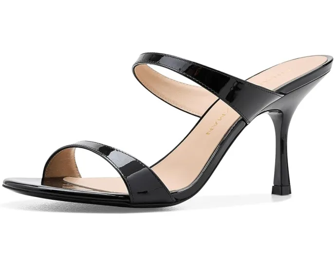 Сандалии Stuart Weitzman Nudist Slide 85 на тонком высоком каблуке