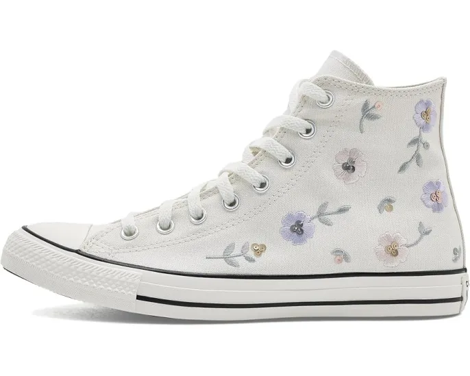 Кеды Converse Chuck Taylor All Star Sequin Flowers высокие с пайетками