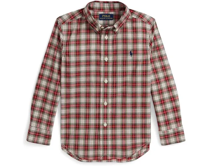 Рубашка из хлопкового поплина в клетку Polo Ralph Lauren Kids для малышей