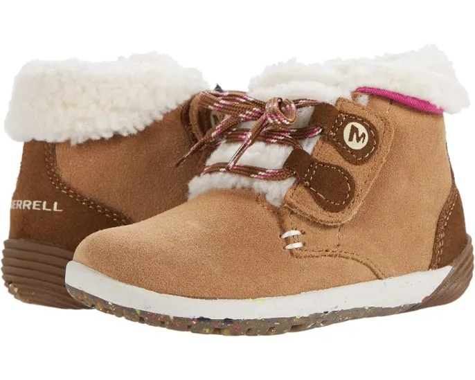 Merrell Kids Bare Steps Cocoa детские зимние ботинки с широким носком и мемори пеной