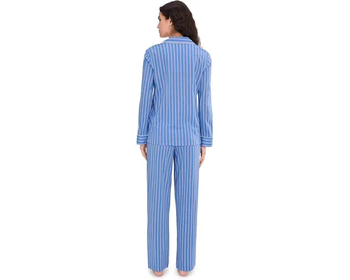 Пижамный комплект Lauren Ralph Lauren с длинным рукавом и воротником с вырезом