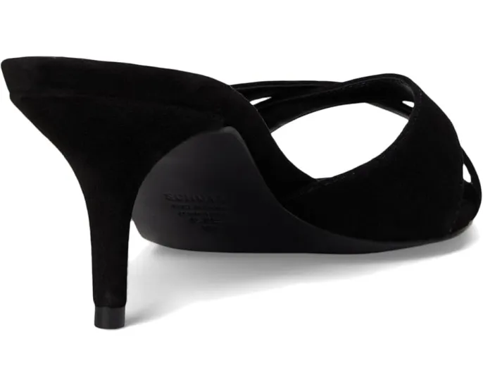 Туфли-мюли Schutz Hilda Leaf из замши на шпильке с перекрещивающимися ремешками