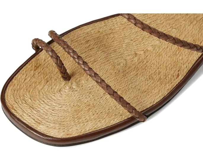 Босоножки Schutz Kaya Straw Flat с квадратным носком и соломенным верхом