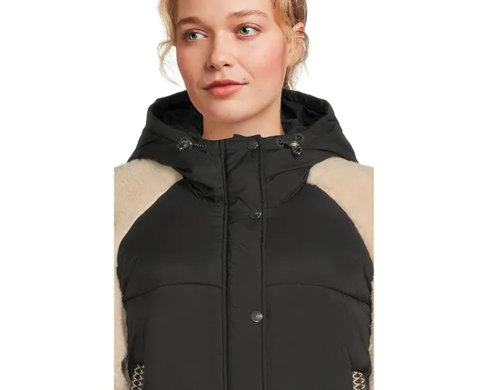 Пуховик UGG Mykah Uggbraid с капюшоном и водоотталкивающей тканью