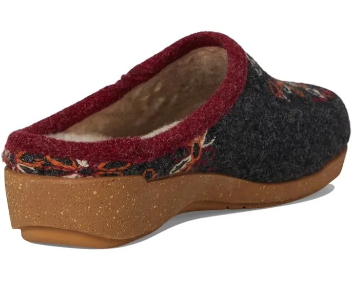 Тапочки Woolflower с ручной вышивкой и меховой подкладкой от Taos Footwear