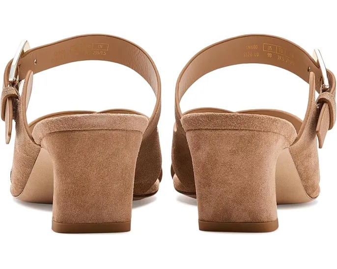 Сланцы Stuart Weitzman Sai Slides 50 на устойчивом каблуке с квадратным носком