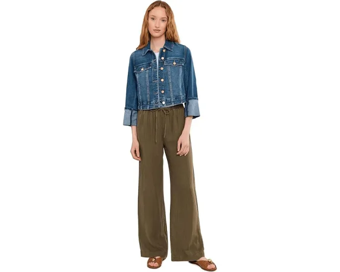 Petite Bracelet Length High Cuff Trucker Jeans Jacket